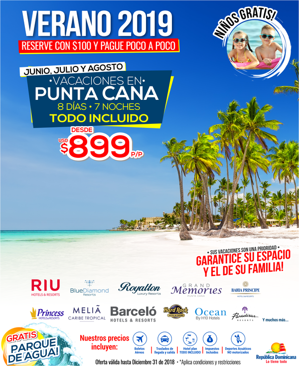 Vacaciones A Punta Cana Todo Incluido Este Verano 8dias 7noches