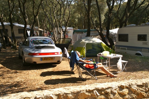 camping in a porsche 993