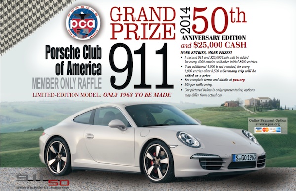 2014 Porsche PCA Raffle 50th anniversary edition