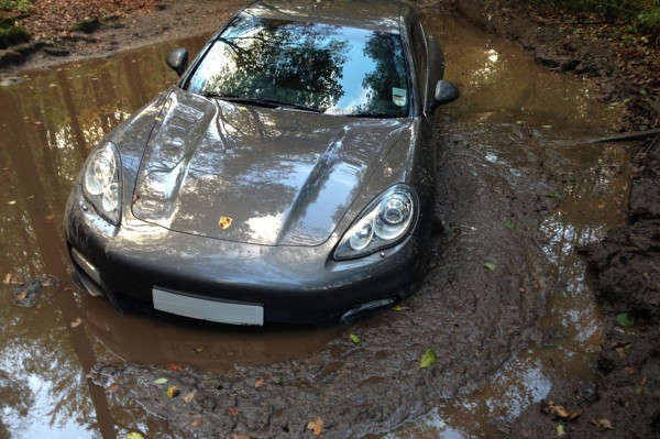 Porsche Panamera Stuck In Mud