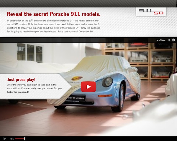 Porsche 911 Quiz Screen Shot