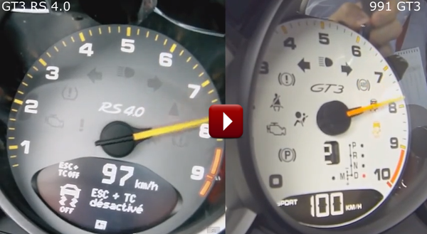 speedos of a GT3 RS 4.0 and a 991 GT3