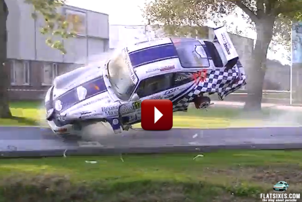Porsche 964 RSR Rally Crash Flying Through Air