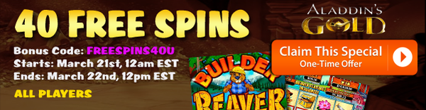 40 Spins at Aladdin's Gold