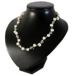Twisted Metal & Glass Pearl Necklace