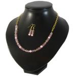 Beginners Crystal Tigertail Necklace & Earrings