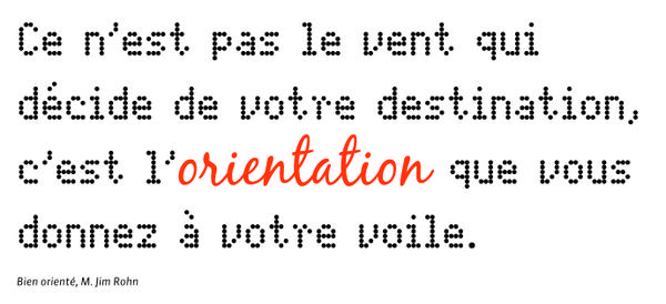 Ce n’est pas le vent qui décide de votre destination, c’est l’orientation que vous donnez à votre voile.