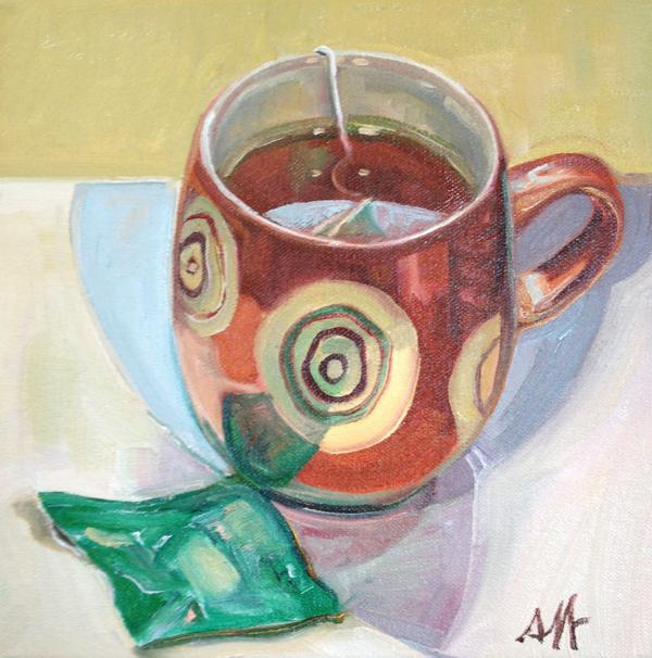 Tea Reflections Oil Painting