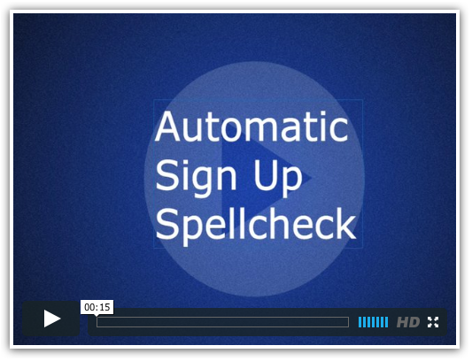 Sign Up Spellcheck