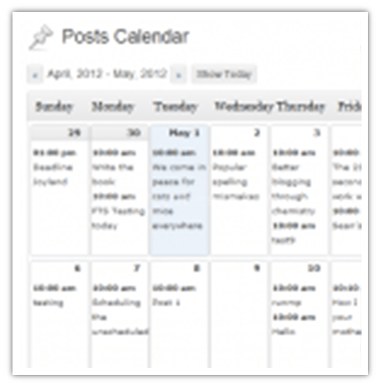 Editorial Calendar