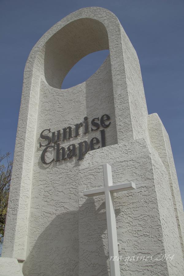 The front monument and welcome sign