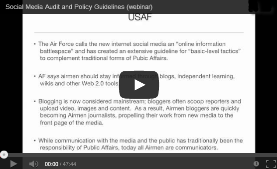 Social Media Audit and Policy Guidelines (webinar replay)