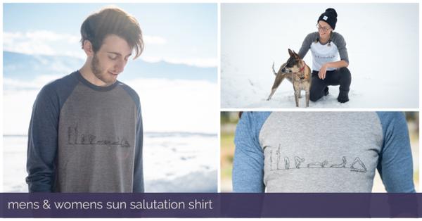 mens and women's sun salutation shirt
