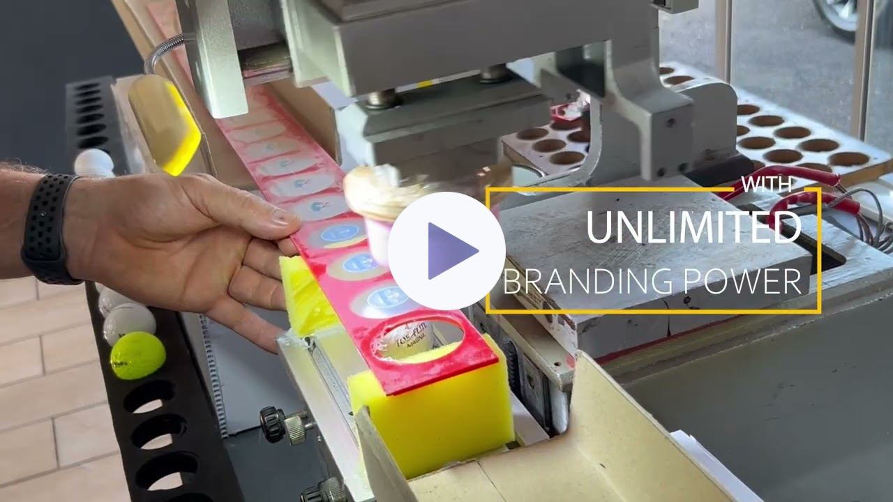 Golf Ball printing in Full Colour(No WET inks)One person can brand thousands of Golf balls