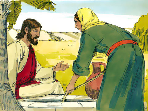 "Jesus asked her for a drink of water. ‘You are a Jew, and I am a Samaritan,’ she protested. ‘How can you ask me for a drink?’ She knew Jews refused to use the same
cups and bowls that Samaritans used." (Sweet Publishing / FreeBibleImages.org  http://freebibleimages.org/illustrations/jesus-samaritan-woman/ Slide 4)  CC BY-SA 3.0 (https://creativecommons.org/licenses/by-sa/3.0/)