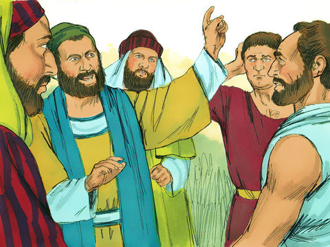 "However some men from Judea arrived who told the Gentile Christians that unless they were circumcised, as the laws of Moses required for Jews, they could not be
saved. Paul and Barnabas disagreed strongly with what they said." (Sweet Publishing / FreeBibleImages.org  http://freebibleimages.org/illustrations/paul-jerusalem/ Slide 2)  CC-BY-3.0 (https://creativecommons.org/licenses/by/3.0/)