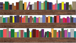 "Bookshelves" by GJD (openclipart: https://openclipart.org/detail/233925/bookshelves)