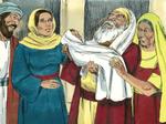"An 84-year-old widow called Anna was in the Temple that day and she saw Simeon talking to Mary and Joseph. She also began thanking God for sending
the Saviour of the world." (Sweet Publishing / FreeBibleImages.org  http://freebibleimages.org/illustrations/simeon-anna/ Slide 6)  CC-BY-3.0 (https://creativecommons.org/licenses/by/3.0/)
