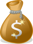 "money bag" by rg1024 on OpenClipArt: https://openclipart.org/detail/31207/money-bag (public domain)