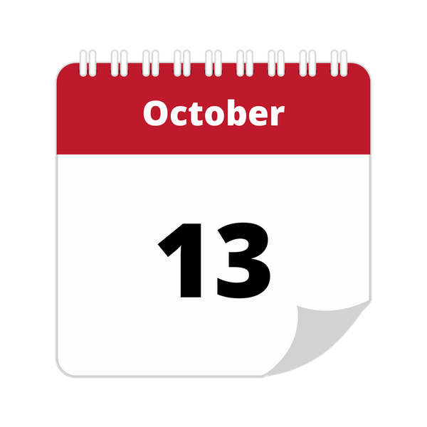 October 13th calendar