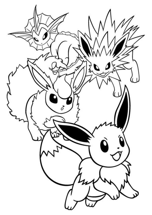 Evee Evolutions Coloring Page