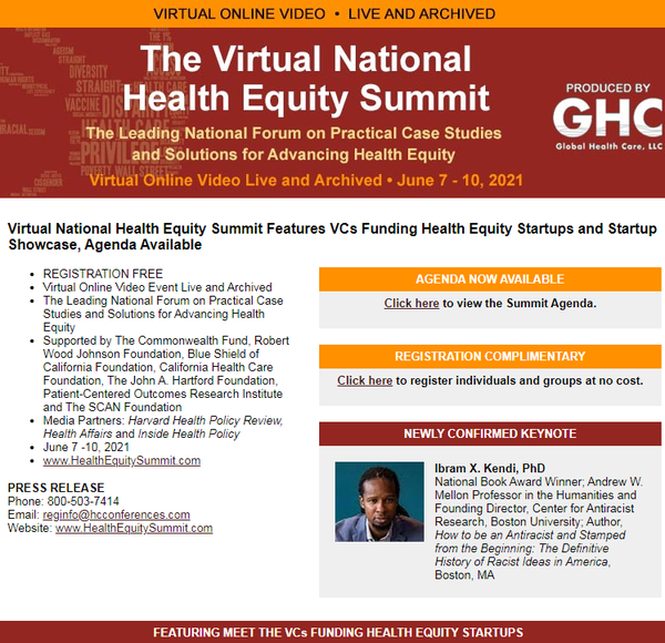 Virtual National Health Equity Summit | June 7-10, 2021