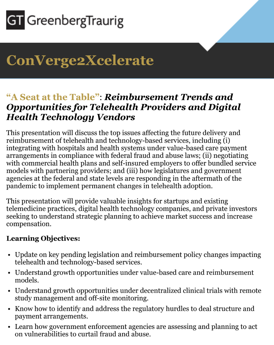 "A Seat at the Table": Reimbursement Trends and Opportunities for Telehealth Providers and Digital Health Technology Vendors