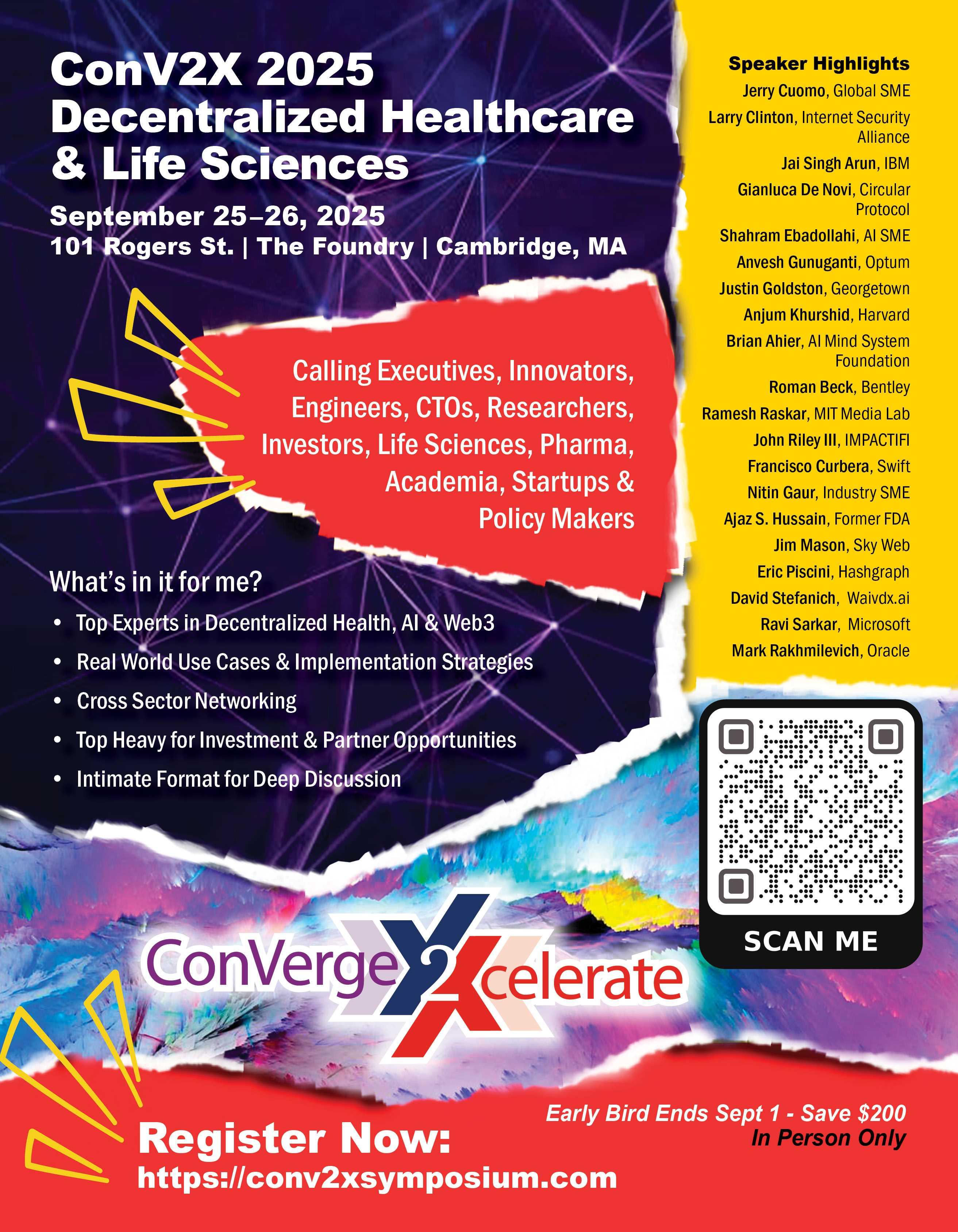 Top Leaders Converge to Decentralize the Healthcare Power Structure – ConV2X Cambridge, Sept 25–26