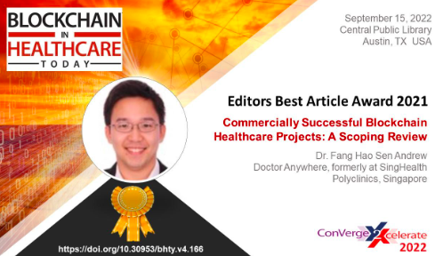 Blockchain in Health Today (BHTY) open access peer reviewed journal is excited to announce the 2021 Editors Best Article Award. The award will be
presented to: