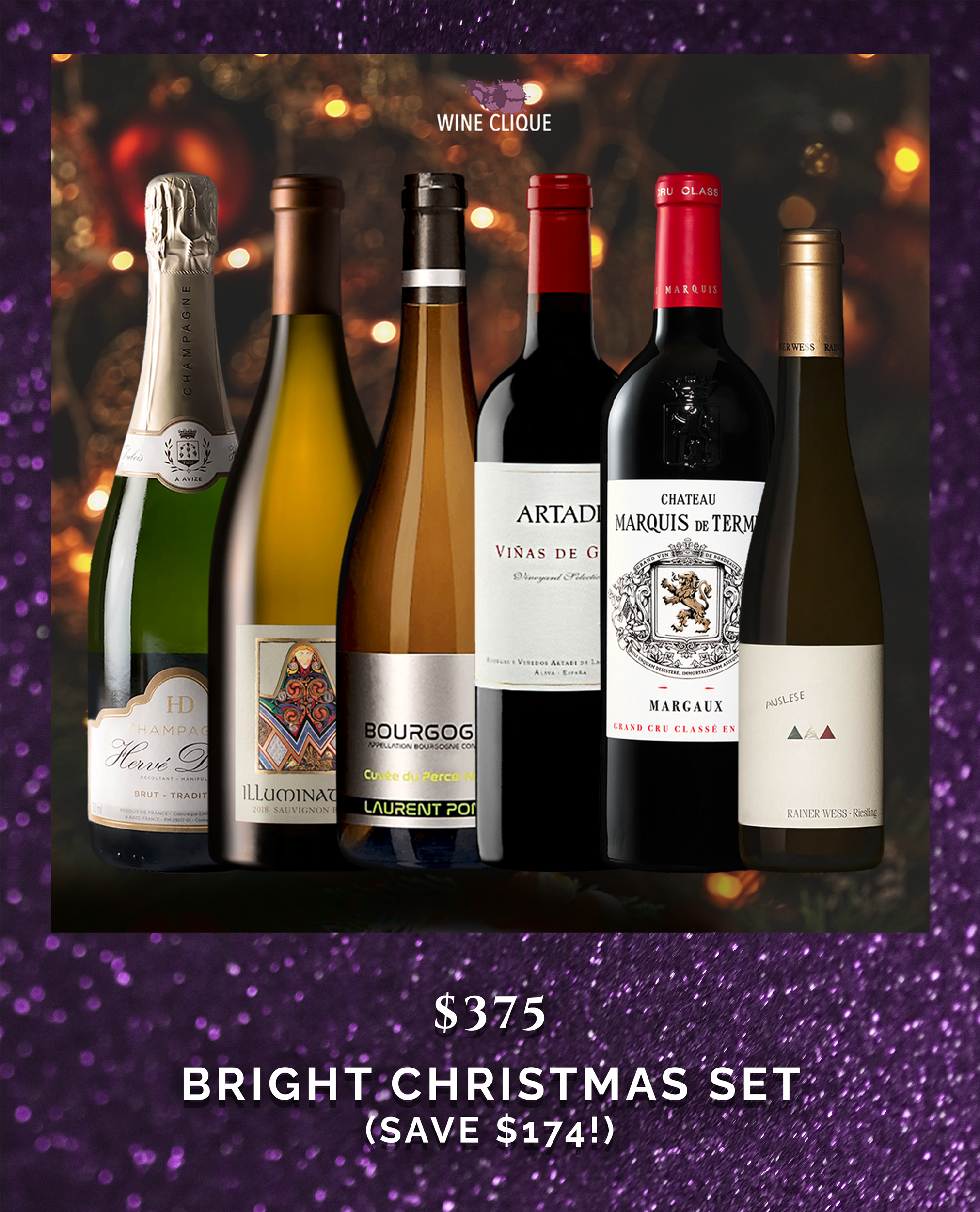 Wine Clique's 12 Days of Christmas | Day 2: Bright Christmas Set