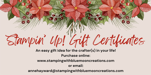 Stampin' Up! Gift Certificates from Anne Hayward
