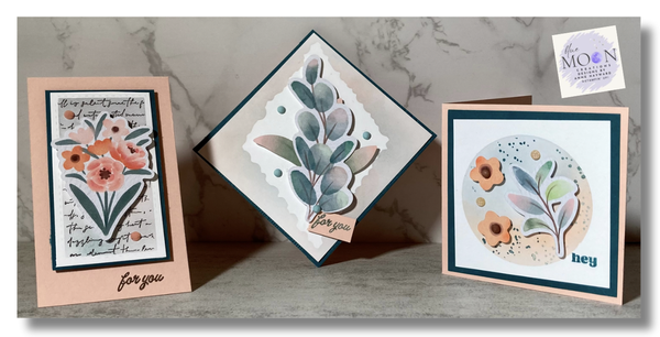 Frames and Flowers Masked Notecards