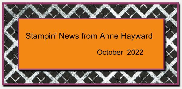 October Stampin' News from Anne Hayward