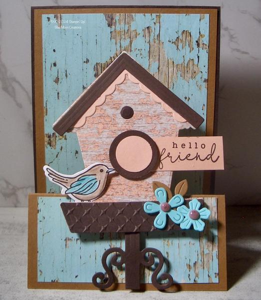Double Easel Country Birdhouse