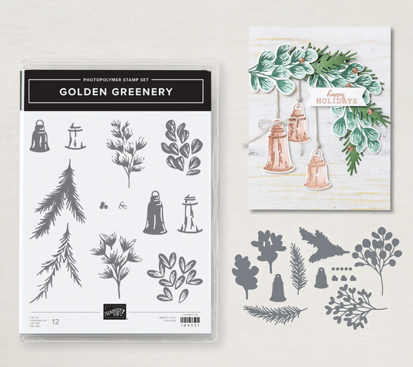 Golden Greenery Stamp and Die Bundle