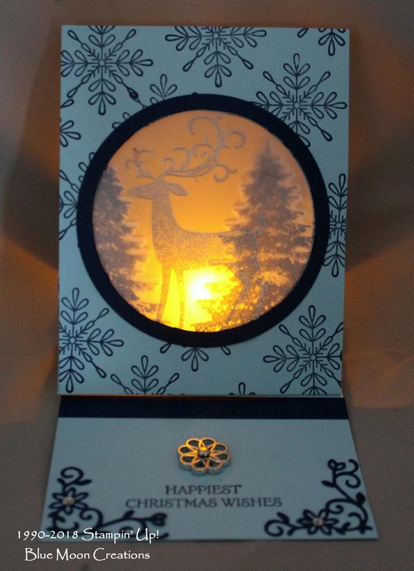 Dashing Deer Candle Glow Window Easel Card