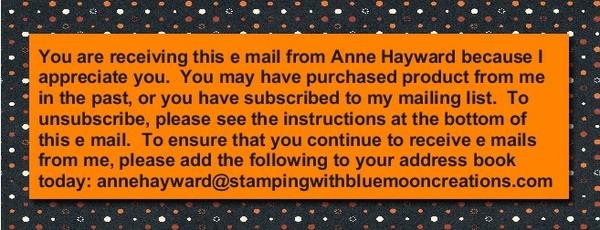 October Stampin' News from Anne Haywawrd