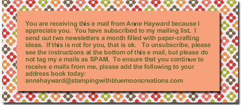 October Stampin' News from Anne Haywawrd