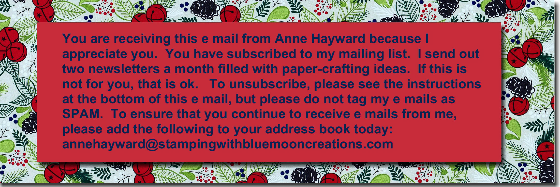 November Stampin' News from Anne Haywawrd
