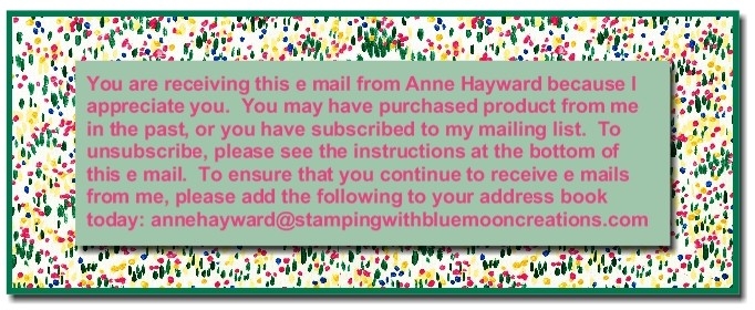 July Stampin' News from Anne Haywawrd