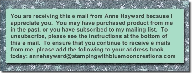 December Stampin' News from Anne Haywawrd