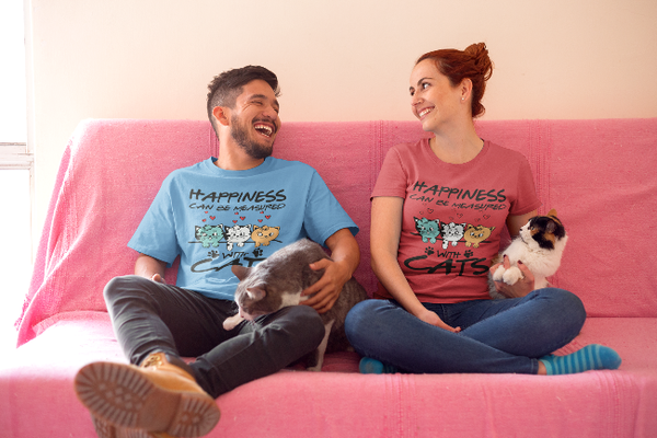 Happiness Can Be Measured With Cats Men's and Women's Shirts