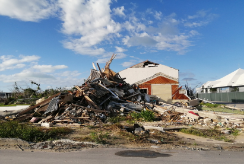 A house devastated by the impact of Hurricane Dorian in 2019
