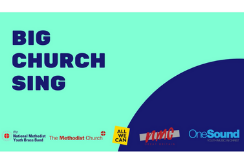 A blue and green logo reading 'The Big Church Sing' 