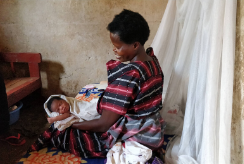 A mother with her newborn baby in Uganda