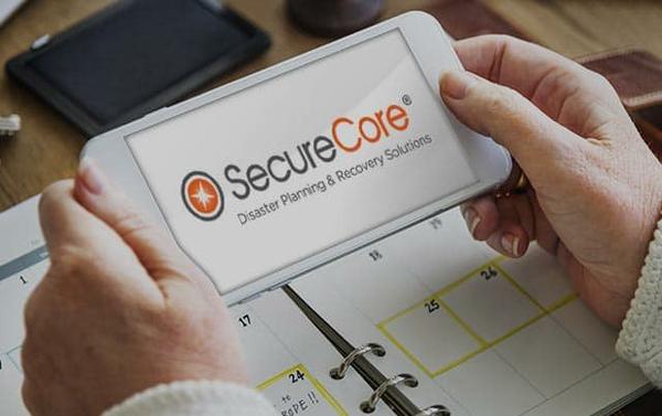 SecureCore emergency preparedness software on a tablet