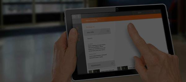 SecureCore emergency preparedness software on a tablet