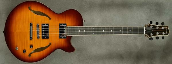  #A2086 Sienna Burst Semi-Hollow Archtop Guitar.