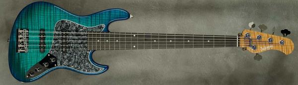 #9027 Bora Blue Burst Flame Maple 5-21 Vintage.