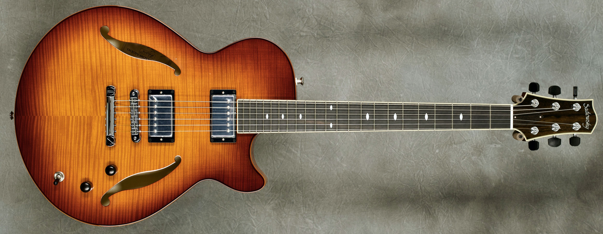 #A2215 Sienna Burst Semi-Hollow Archtop Guitar. 